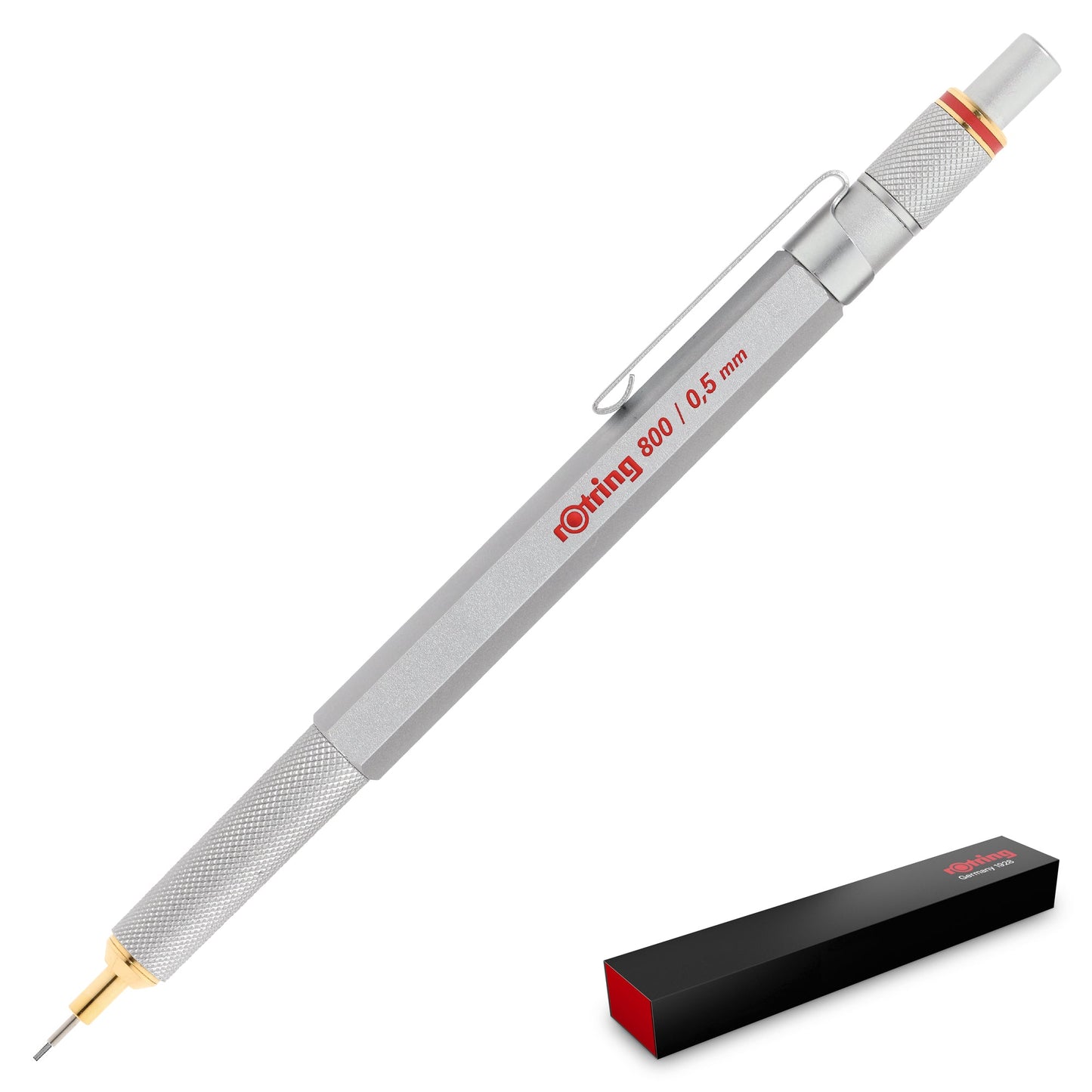 Rotring 800 Silver Mechanical Pencil with a 0.5 mm lead