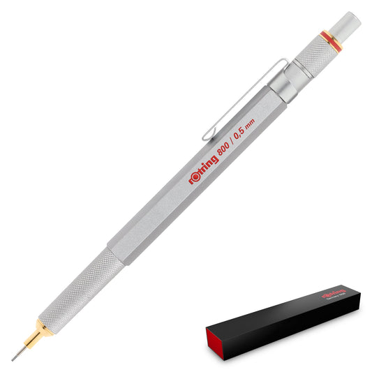 Rotring 800 Silver Mechanical Pencil with a 0.5 mm lead