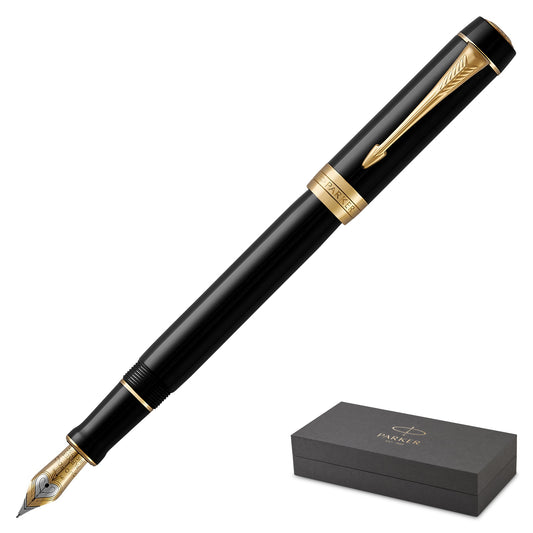 Parker Duofold Black Gold Trim Fountain Pen