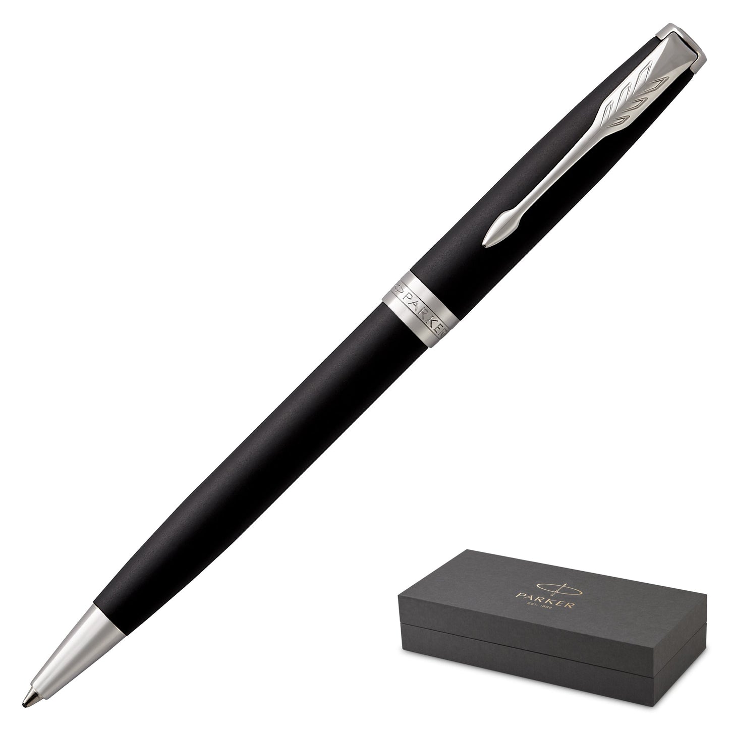Parker Sonnet Matte Black Chrome Trim Ballpoint Pen