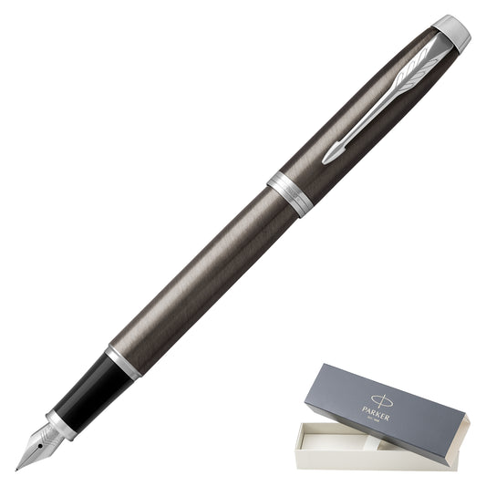 Parker IM Dark Espresso Chrome Trim Fountain Pen Fine