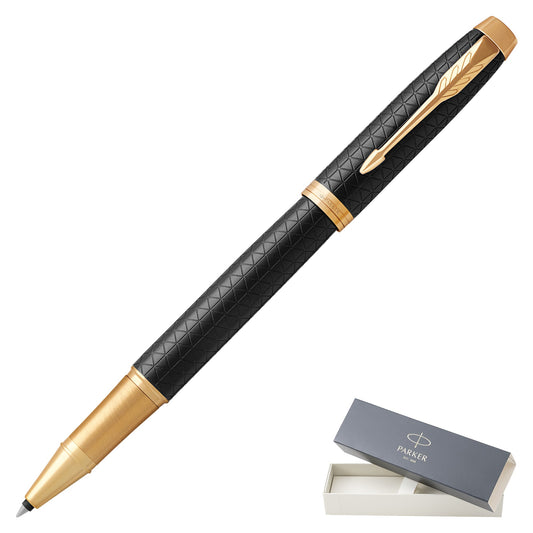 Parker IM Premium Black Gold Trim Rollerball Pen