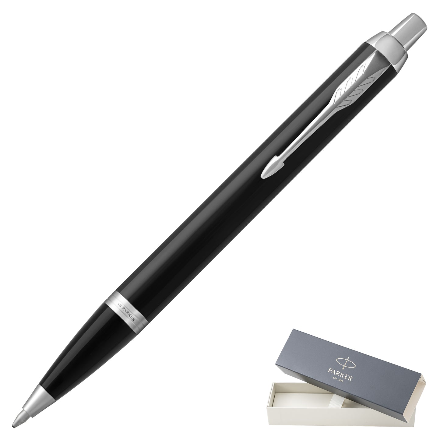 Parker IM Black Chrome Trim Ballpoint Blue Ink