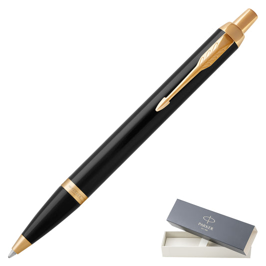 Parker IM Black Gold Trim Ballpoint Blue Ink