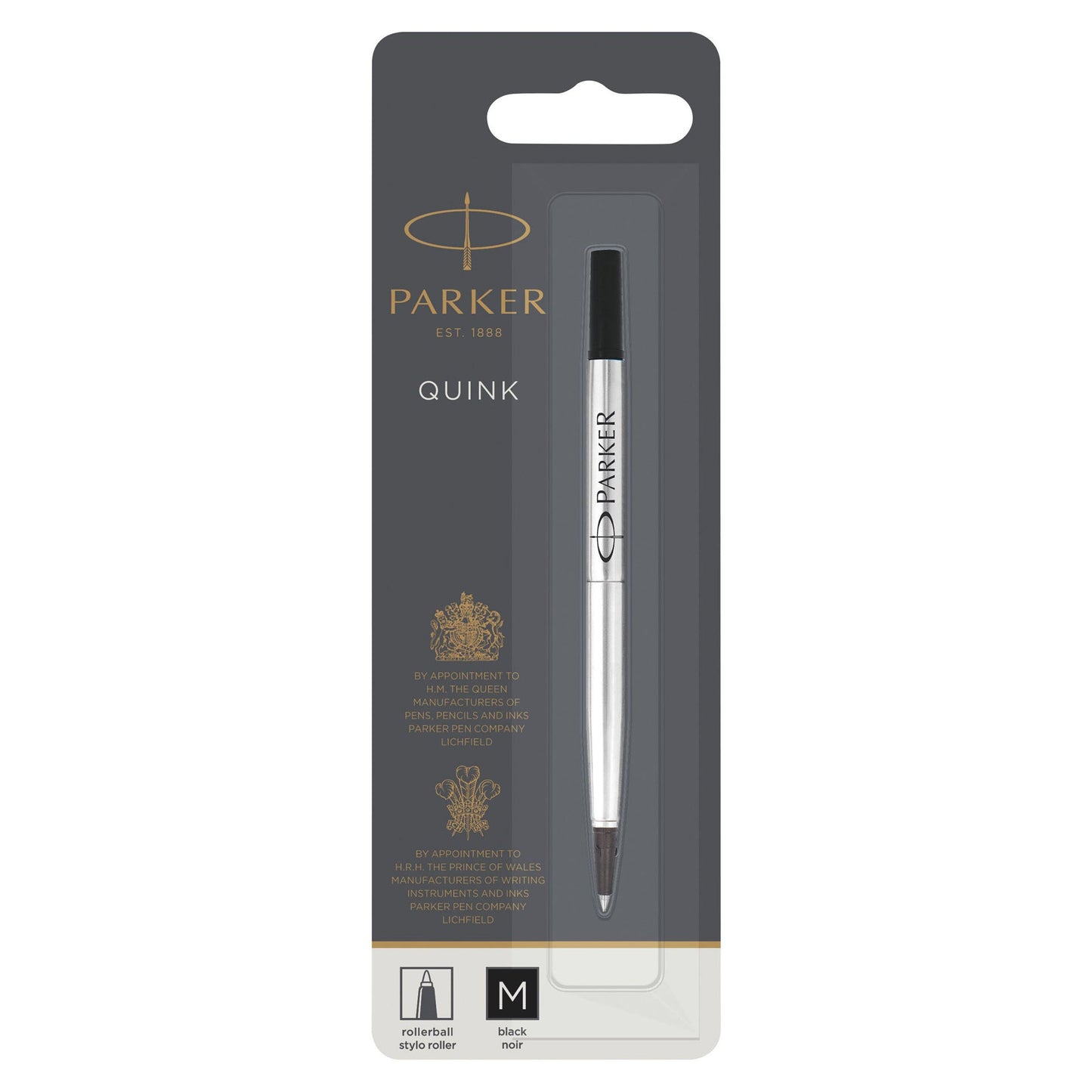 Parker Rollerball Pen Refill with medium black ink