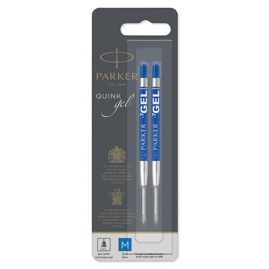Parker Gel Ballpoint Pen Refills with medium blue ink pack of 2