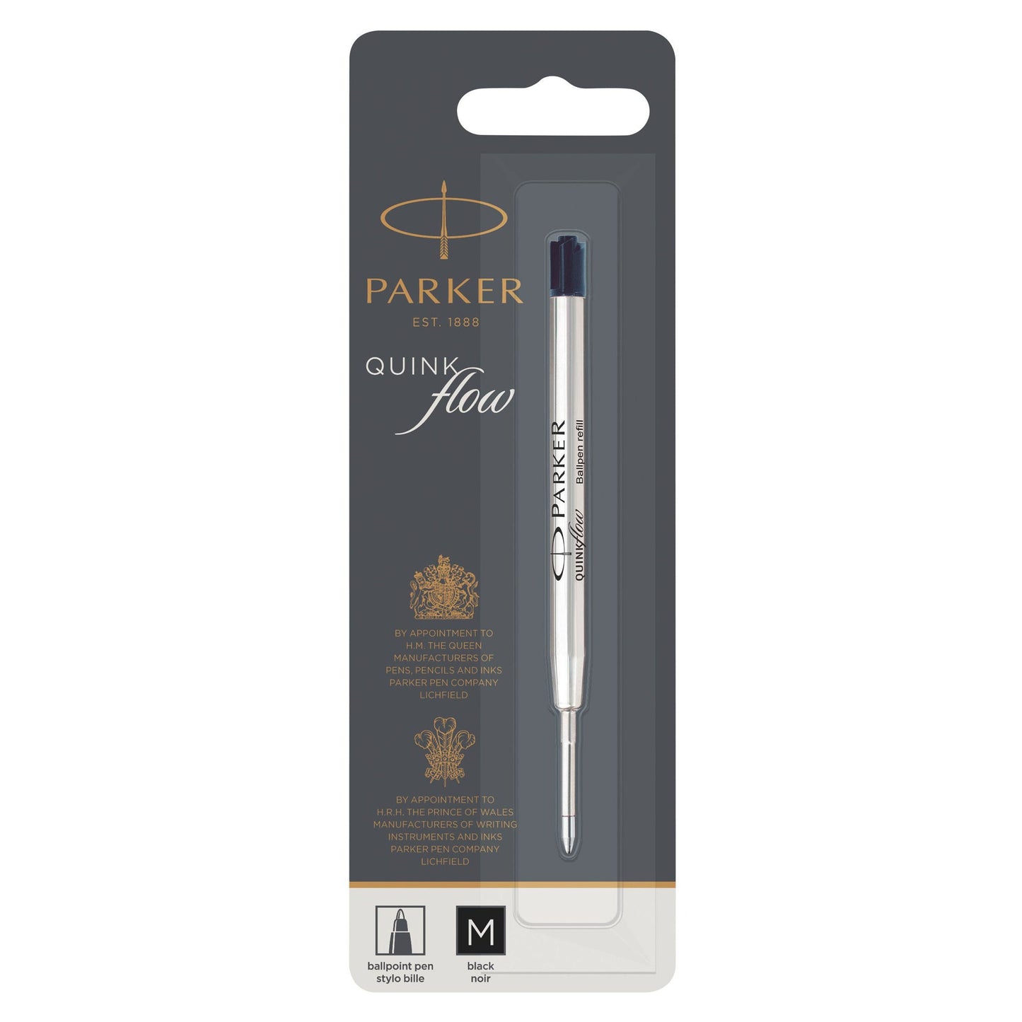 Parker Quinkflow Ballpoint Pen Refill Medium Black