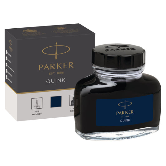 Parker Quink Blue Black Fountain Pen Ink Bottle