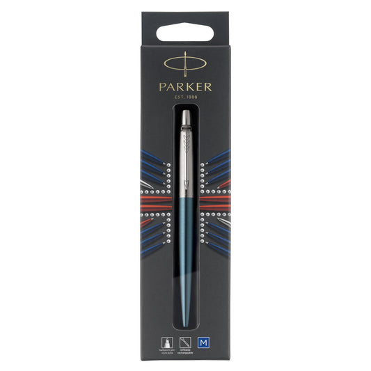Parker Jotter Waterloo Blue Chrome Trim Ballpoint Pen