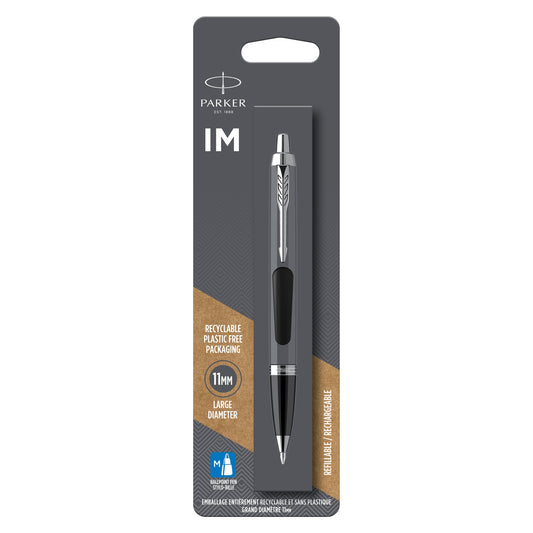 Parker IM Black Lacquer Chrome Trim Ballpoint Pen