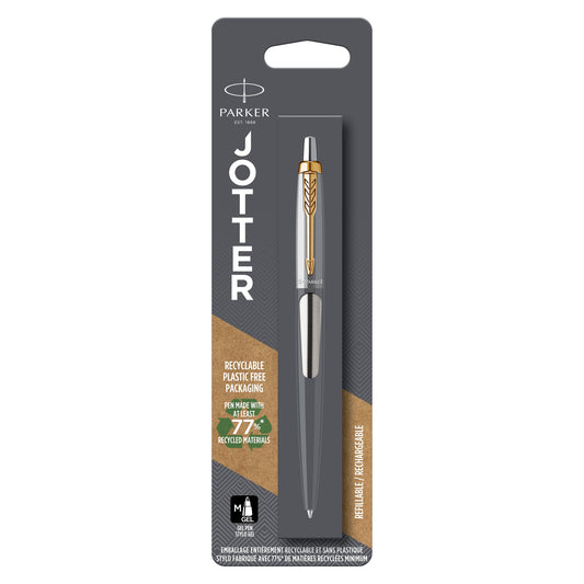 Parker Jotter Stainless Steel Gold Trim Gel Pen