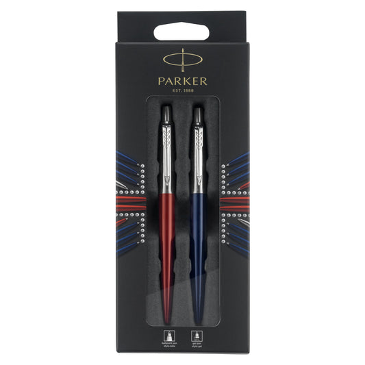 Parker Jotter London Duo Discovery Pack Red Kensington Ballpoint and Royal Blue Gel Pen