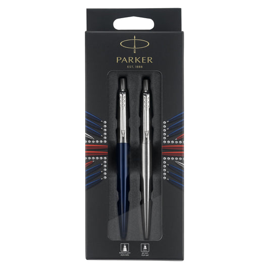 Parker Jotter London Duo Discovery Pack Royal Blue Ballpoint and Stainless Steel Gel Pen