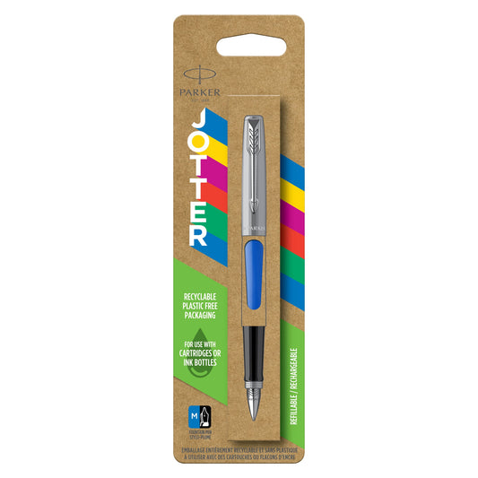 Parker Jotter Original Fountain Pen in Blue Chrome Trim