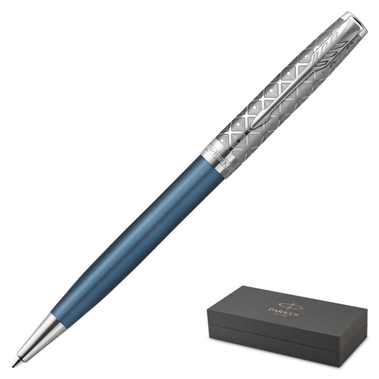 Parker Sonnet Metal Blue Chrome Trim Ballpoint Pen