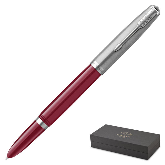 Parker 51 Burgundy Chrome Trim Fountain Pen