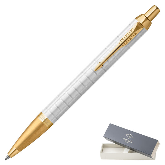 Parker IM Premium Pearl Gold Trim Ballpoint Pen