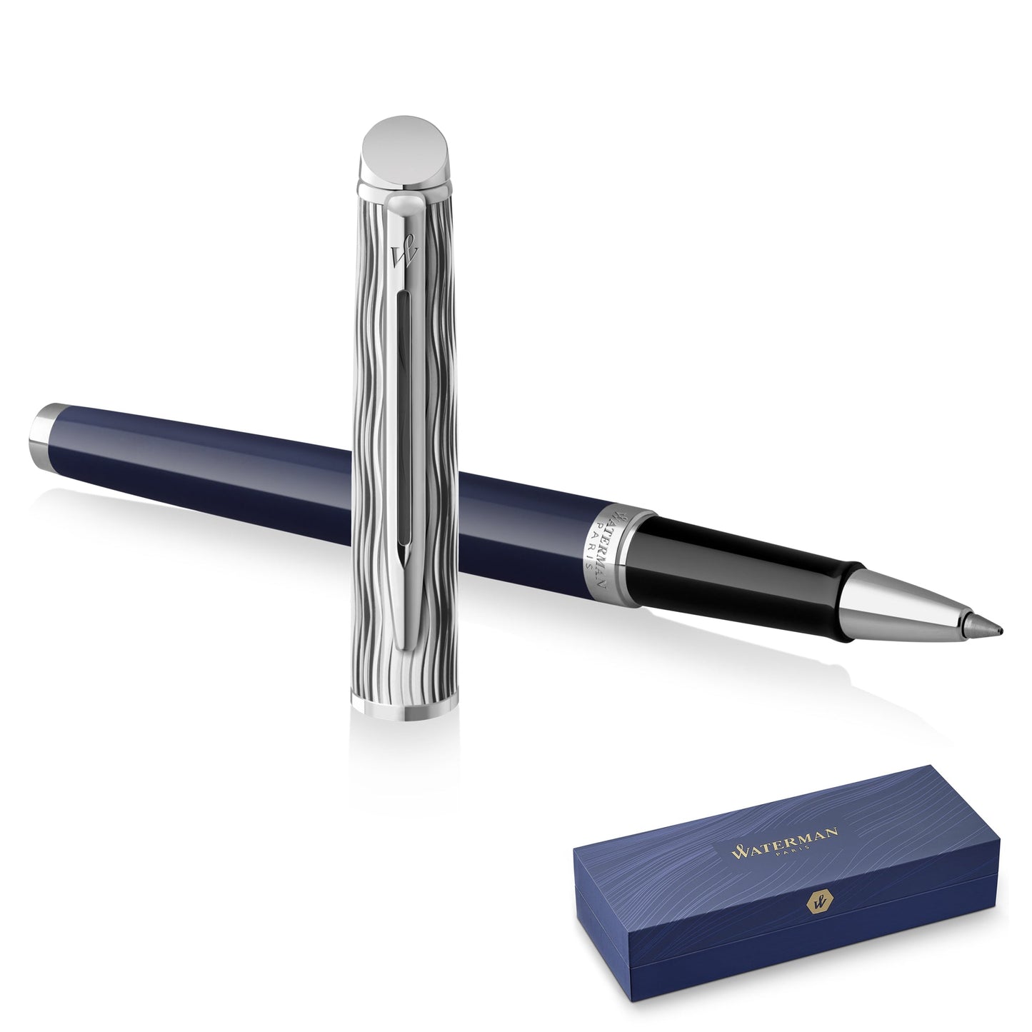 Waterman Hémisphère 2022 Special Edition Deluxe Blue Chrome Trim Rollerball Pen
