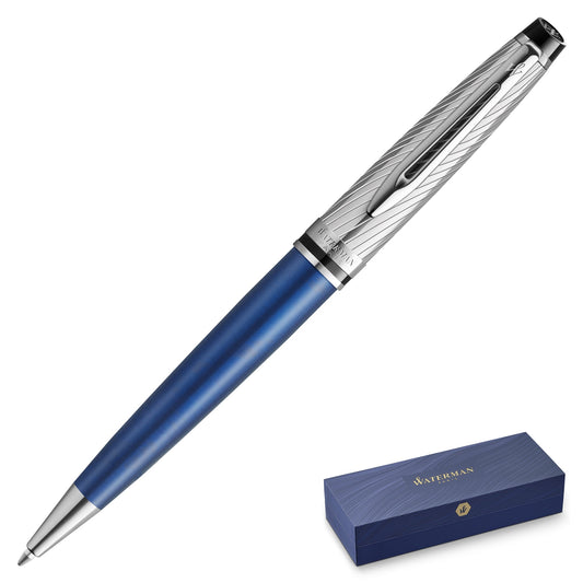 Waterman Expert 3 Metallic Blue Chrome Trim Ballpoint Pen