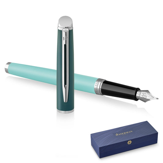 Waterman Hémisphère 2022 Green Chrome Trim Fountain Pen Fine Nib