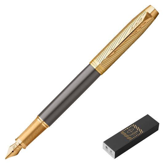 Parker IM Premium Pioneers Collection Arrow Gold Trim Medium Nib Fountain Pen