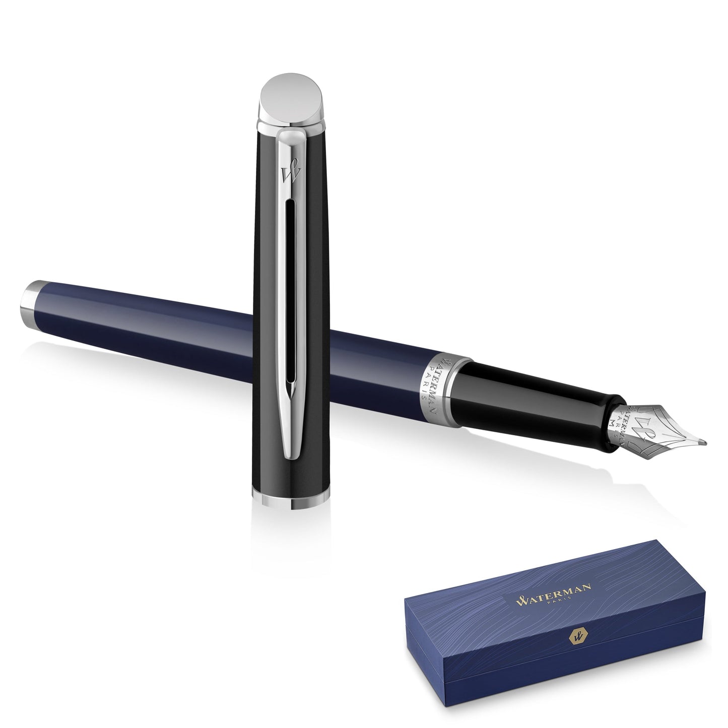 Waterman Hémisphère Color Block Black Blue Fine Point Fountain Pen