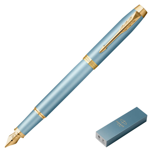 Parker IM Writing Rituals Fountain Pen Medium Nib - Turquoise Green Gold Trim