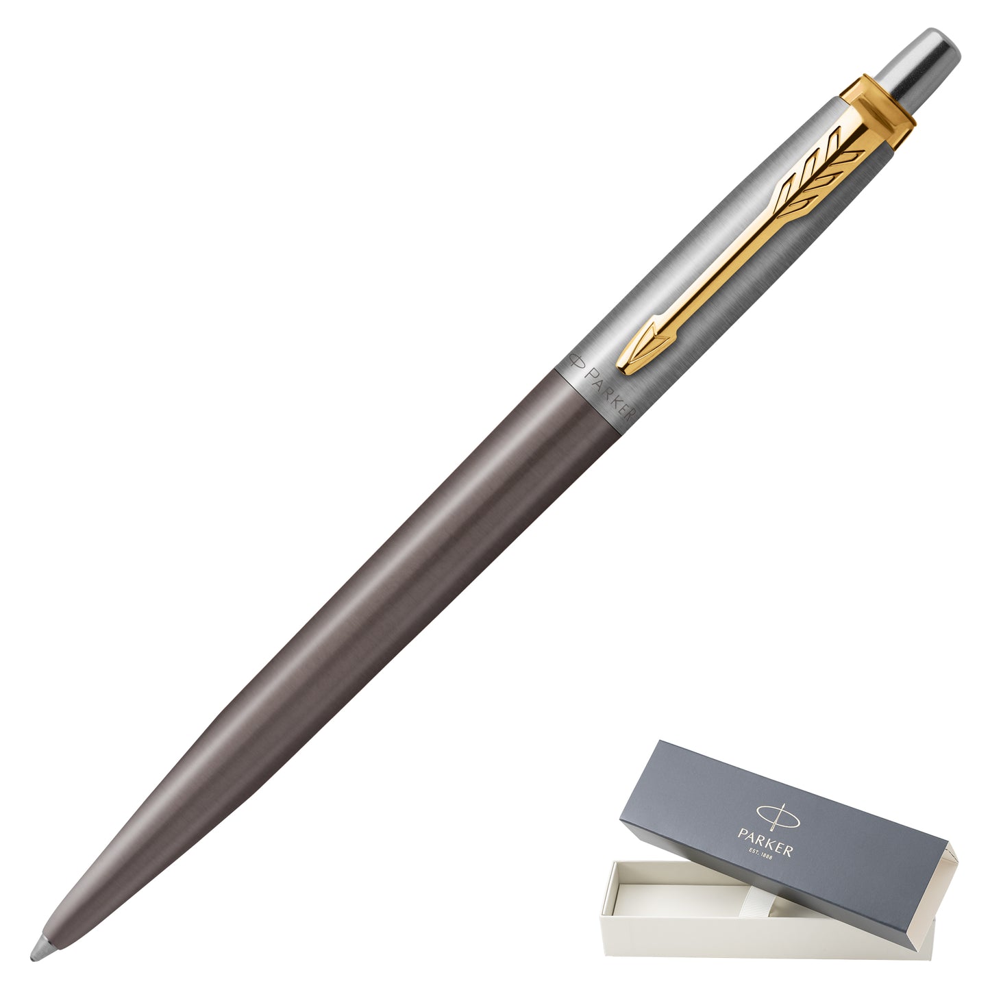 Parker Jotter Grey Lacquer with Gold Trim Ballpoint Pen with Gift Box