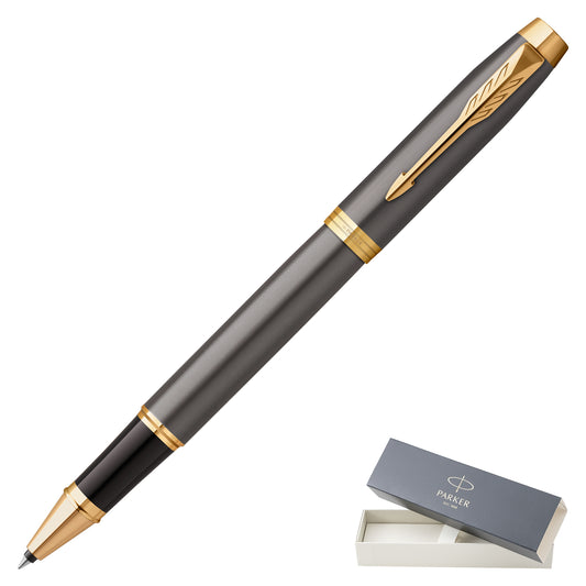 Parker IM Grey Lacquer with Gold Trim Rollerball Pen