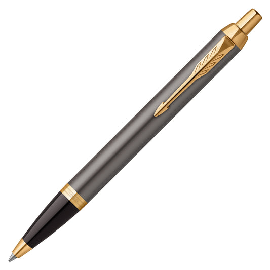 Parker IM Grey Lacquer with Gold Trim Ballpoint Pen