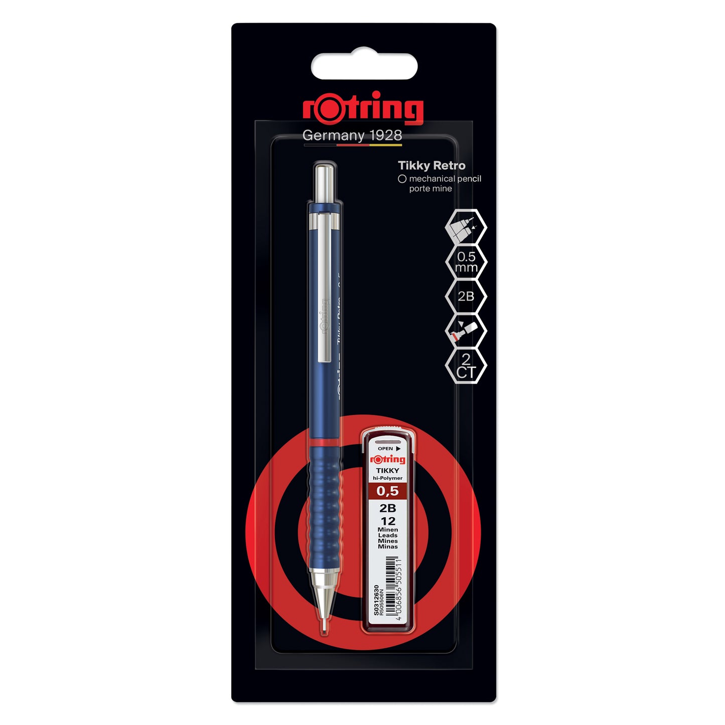 Rotring Tikky Set Blue Mechanical pencil 0.5 mm with HB lead refills