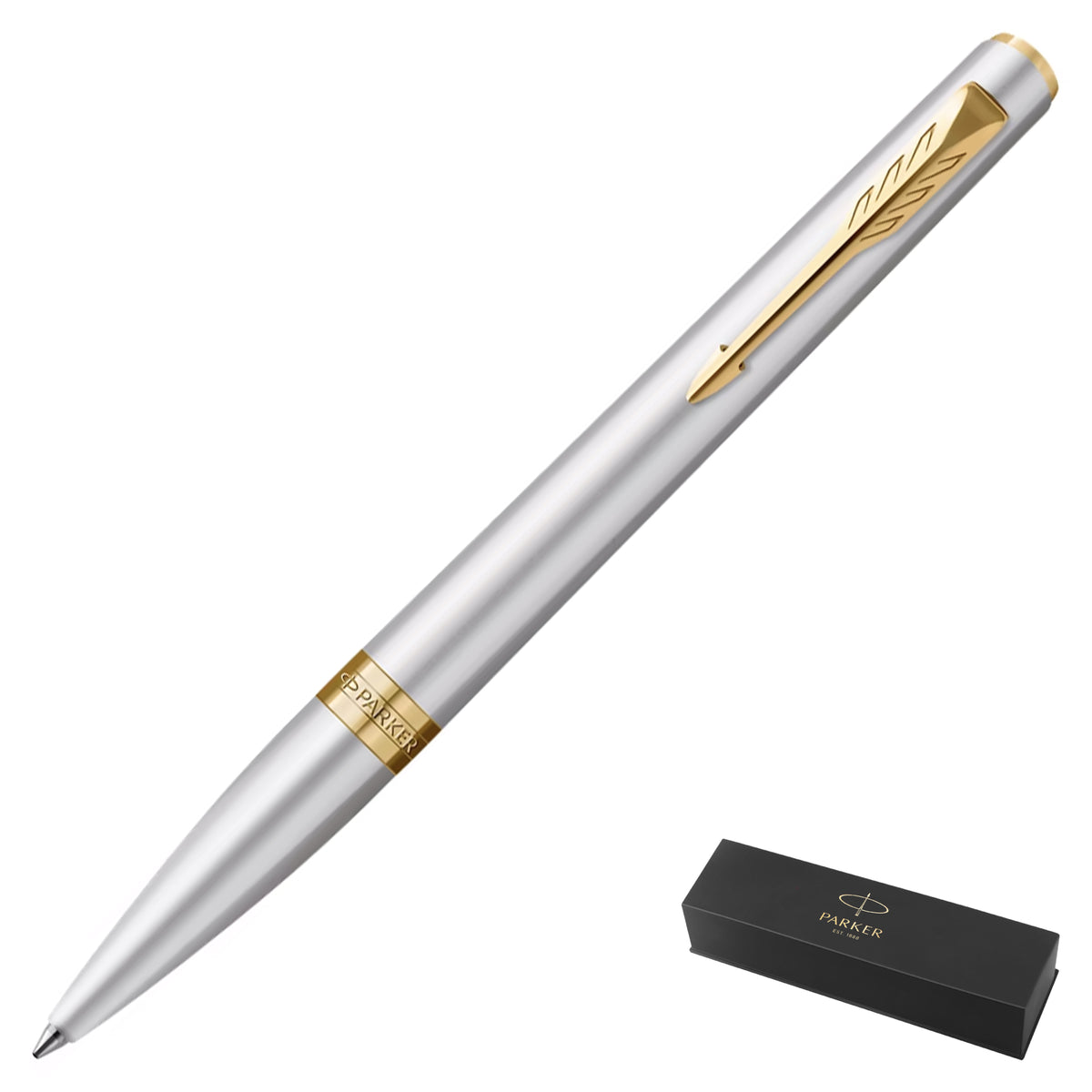 Parker Meridian Core Ballpoint Pen – Chrome Lacquer with Gold Trim
