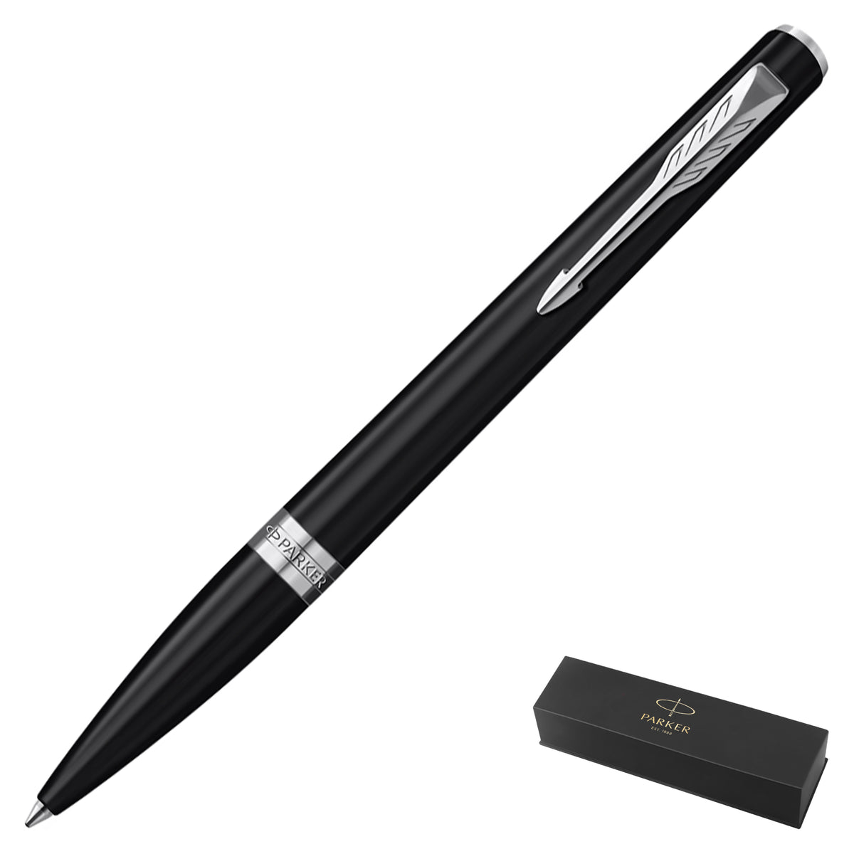 Parker Meridian Core Ballpoint Pen – Matte Black Lacquer with Chrome Trim