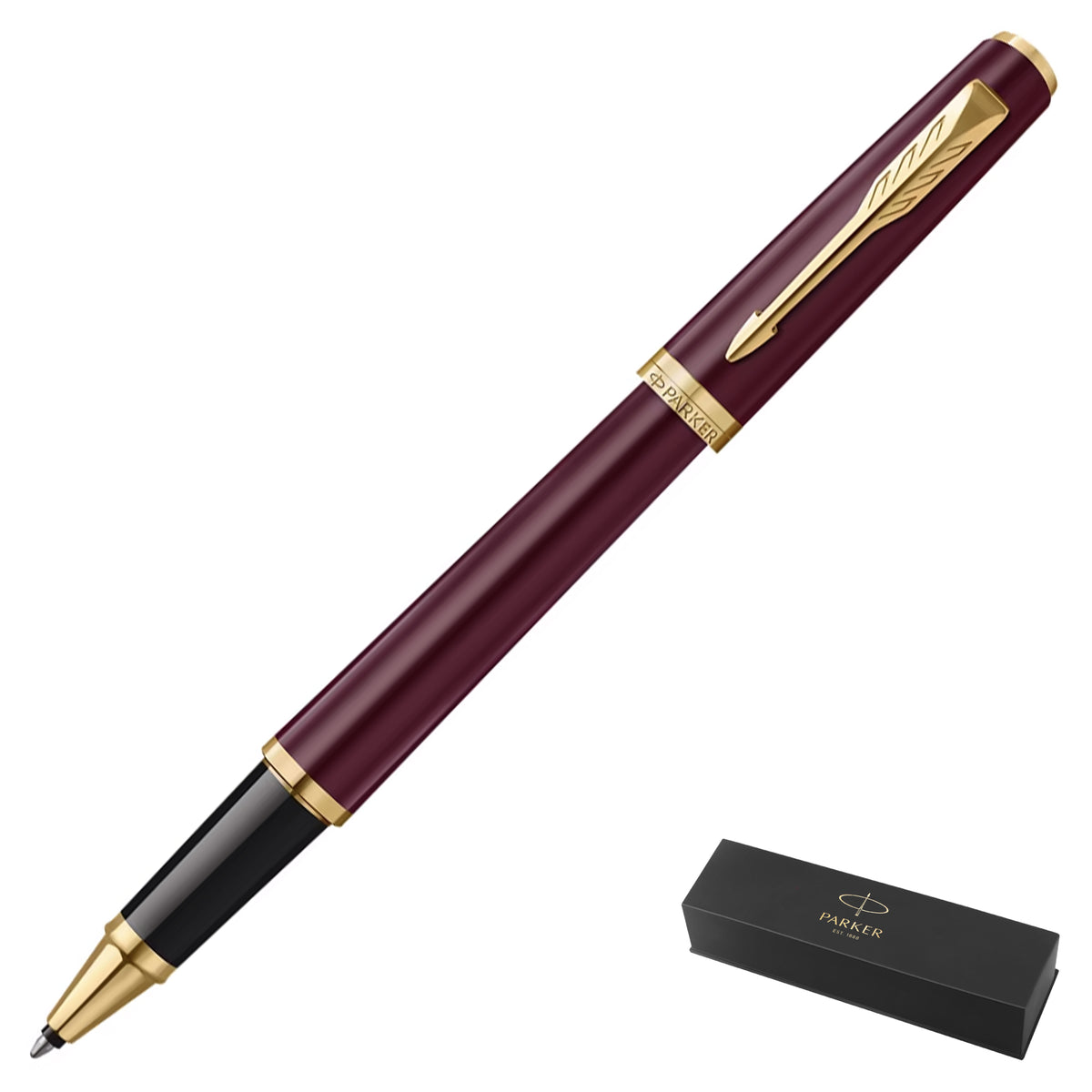 Parker Meridian Core Rollerball Pen – Red Lacquer with Gold Trim