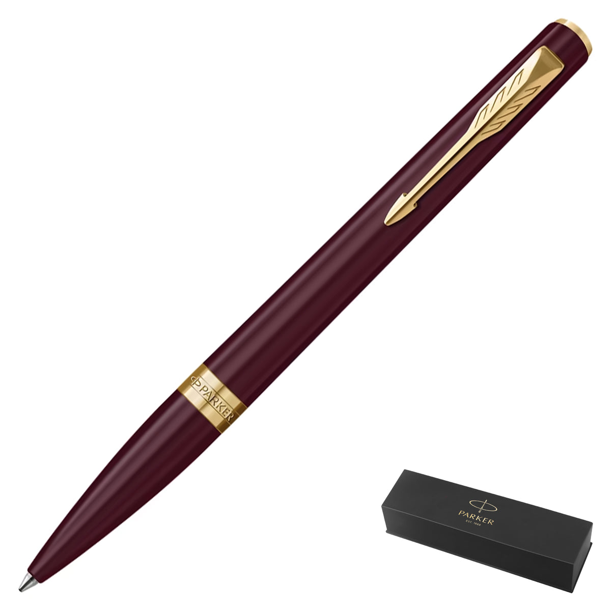 Parker Meridian Core Ballpoint Pen – Red Lacquer with Gold Trim