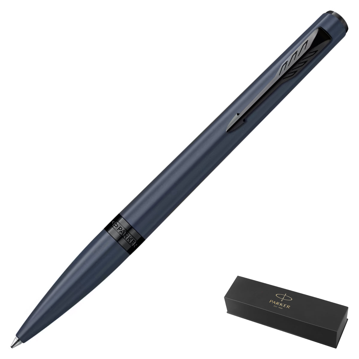 Parker Meridian Core Blue Lacquer Black Trim Ballpoint Pen