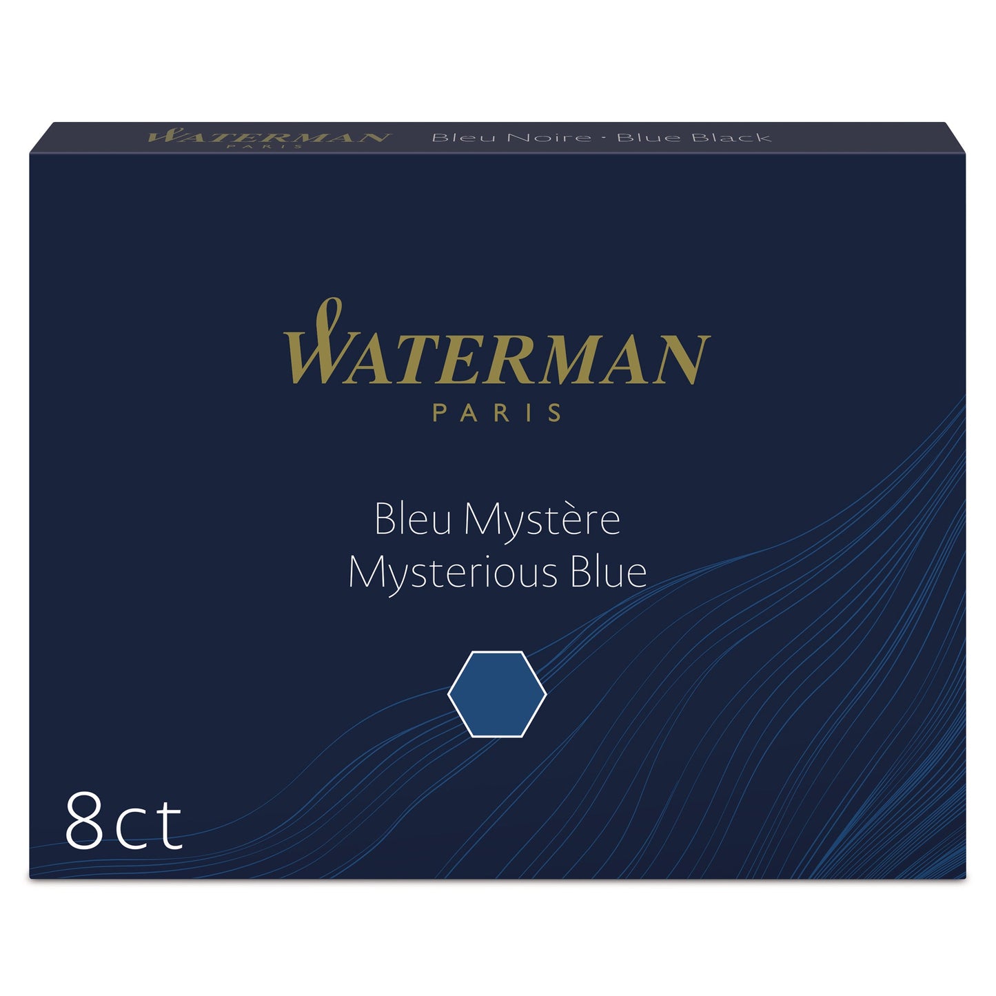 Waterman Long Blue Black Ink Cartridges pack of 8