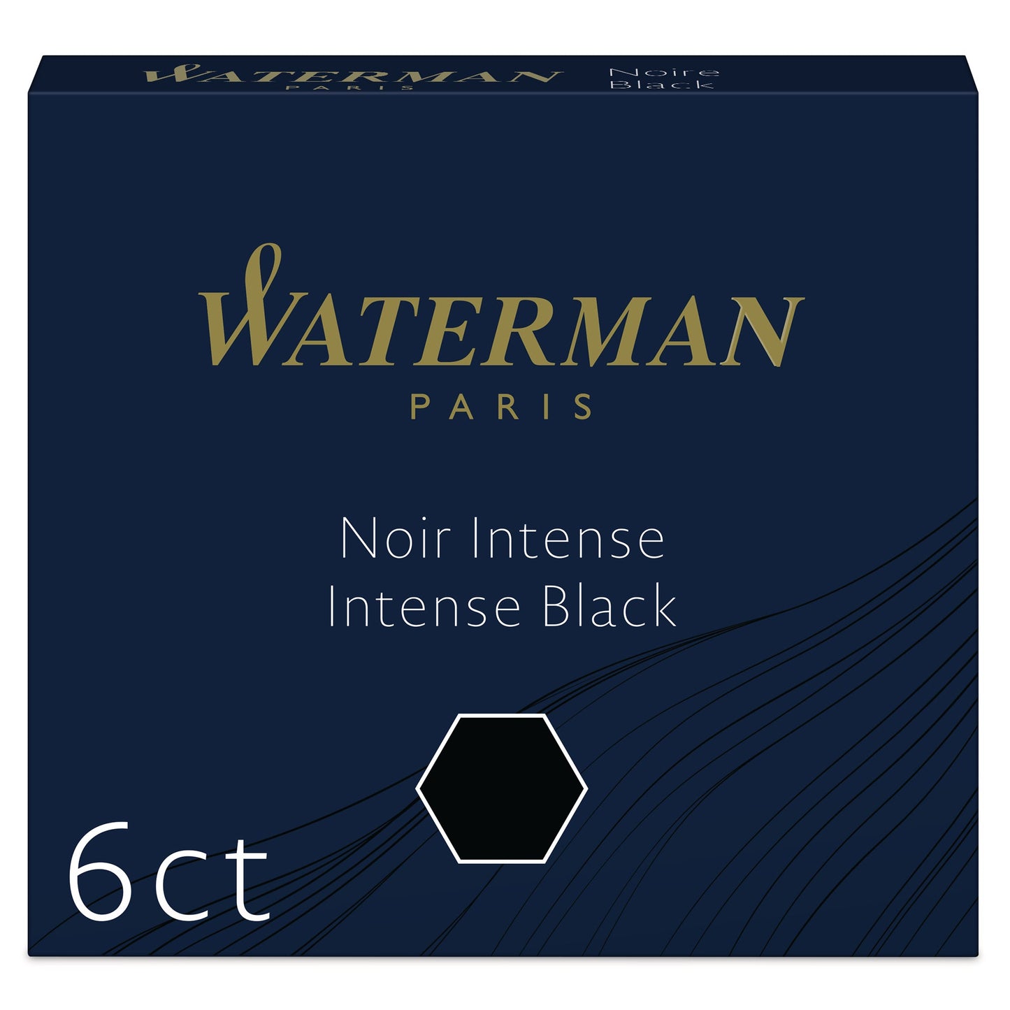 Waterman 6-Pack of International Size Black Ink Cartridges
