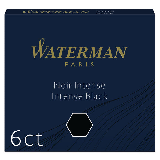 Waterman 6-Pack of International Size Black Ink Cartridges