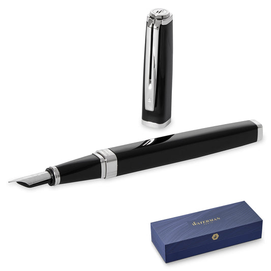 Waterman Exception Slim Black with Silver Palladium Trim Fountain Pen