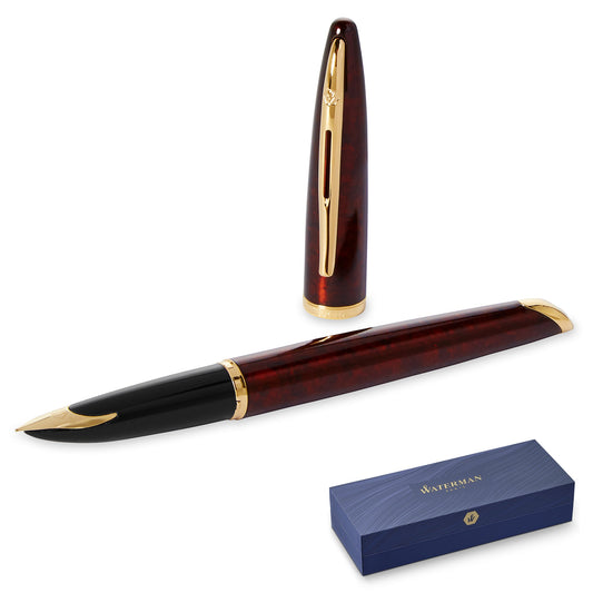 Waterman Carène Amber Gold Trim Fountain Pen Medium Nib