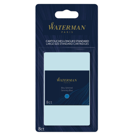 Waterman Long Fountain Pen Ink Cartridge in Florida Blue