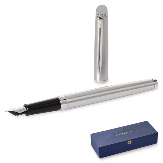 Waterman Hémisphère Stainless Steel Chrome Trim Fountain Pen Medium Nib