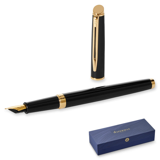 Waterman Hémisphère Black Gold Trim Fountain Pen Fine Nib