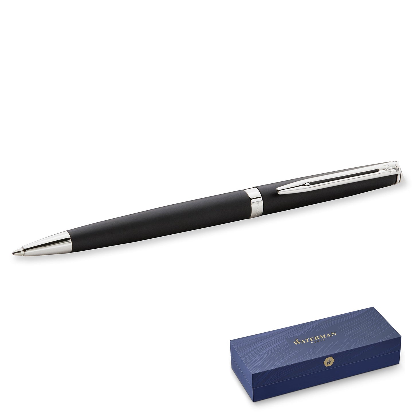 Waterman Hémisphère Matte Black Chrome Trim Ballpoint Pen