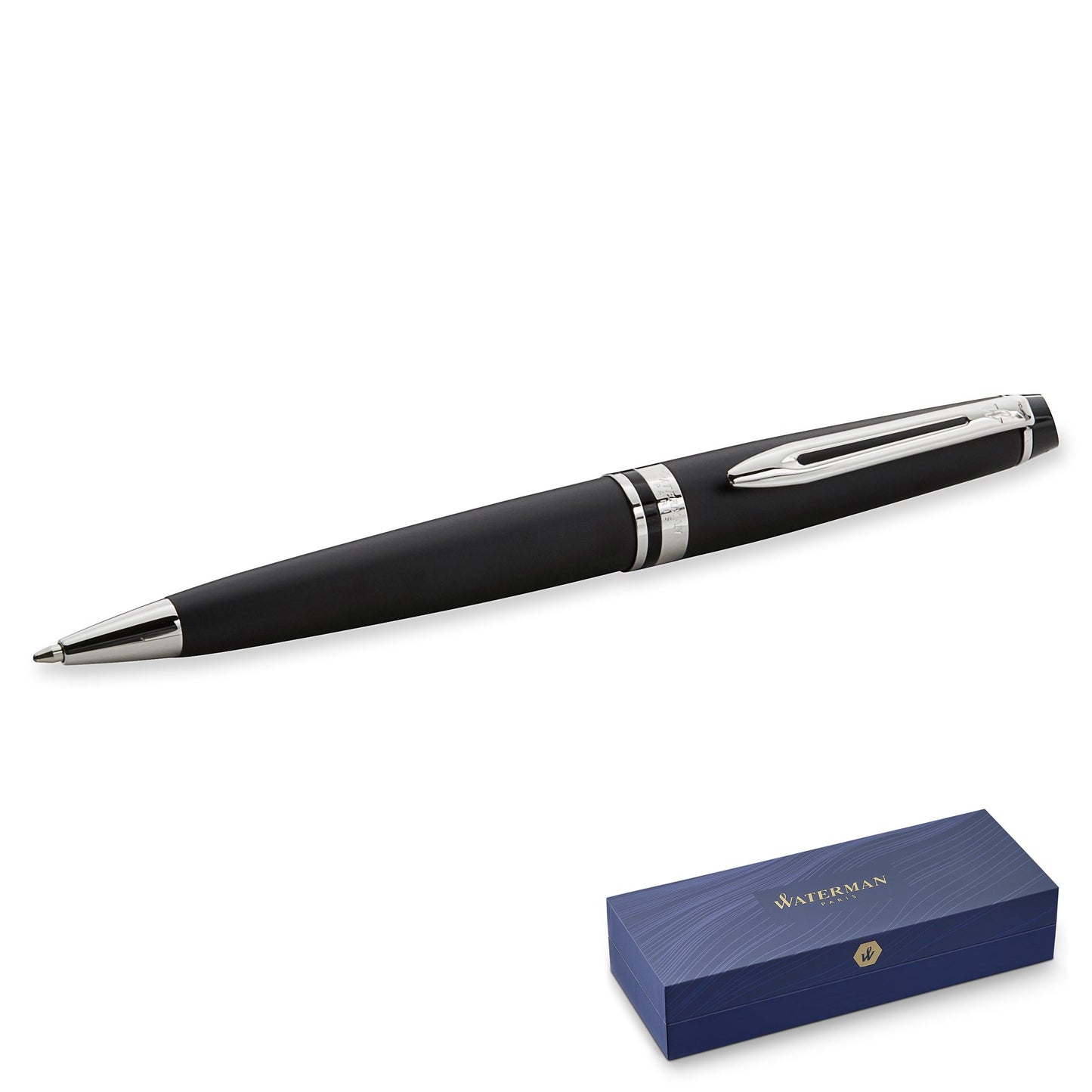 Waterman Expert 3 Matte Black Chrome Trim Ballpoint Pen