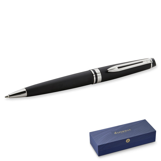 Waterman Expert 3 Matte Black Chrome Trim Ballpoint Pen