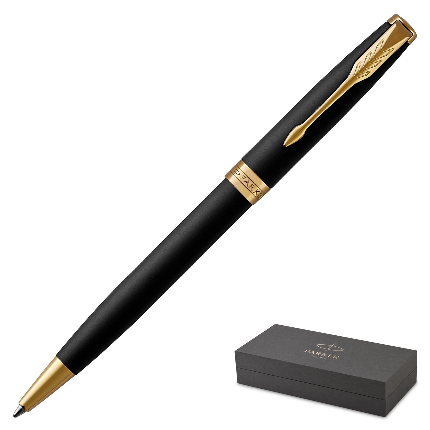 Parker Sonnet Matte Black Gold Trim Ballpoint Pen