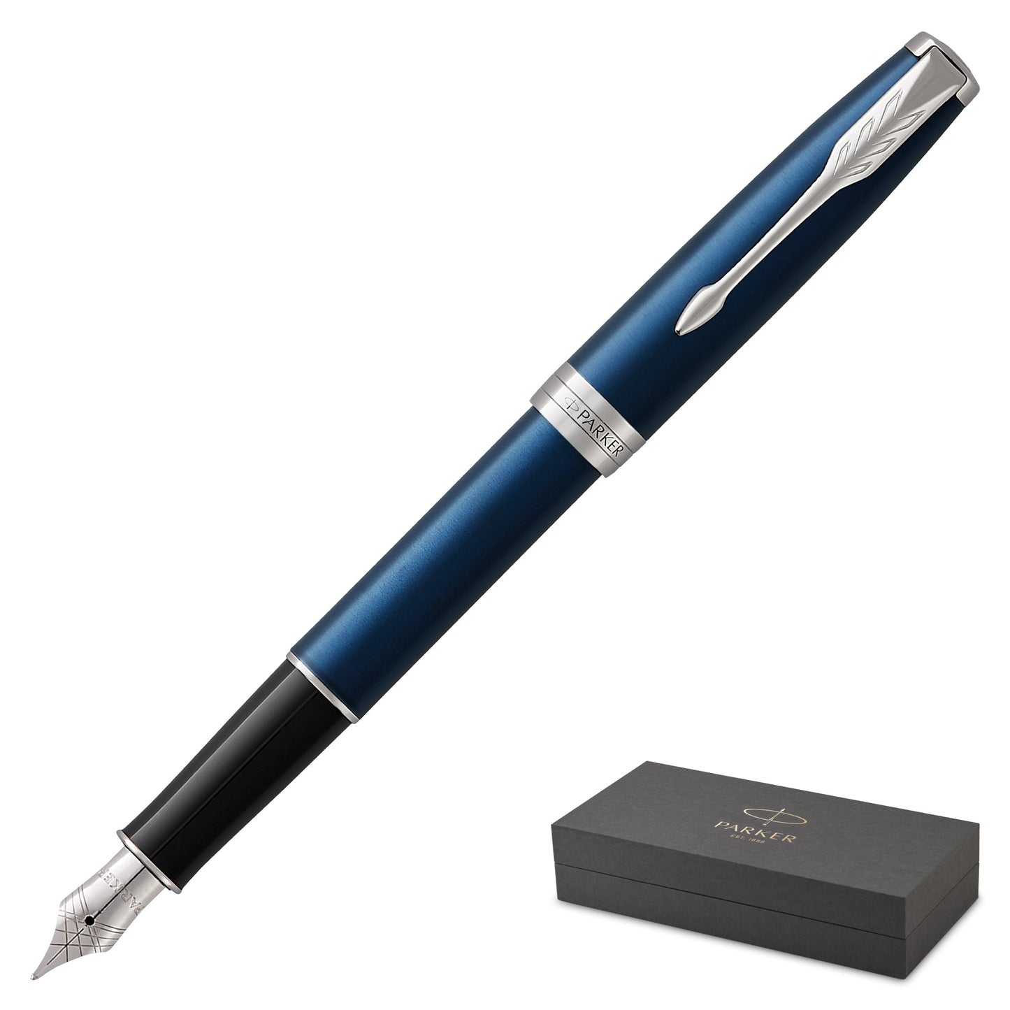 Parker Sonnet Blue Chrome Trim Fountain Pen