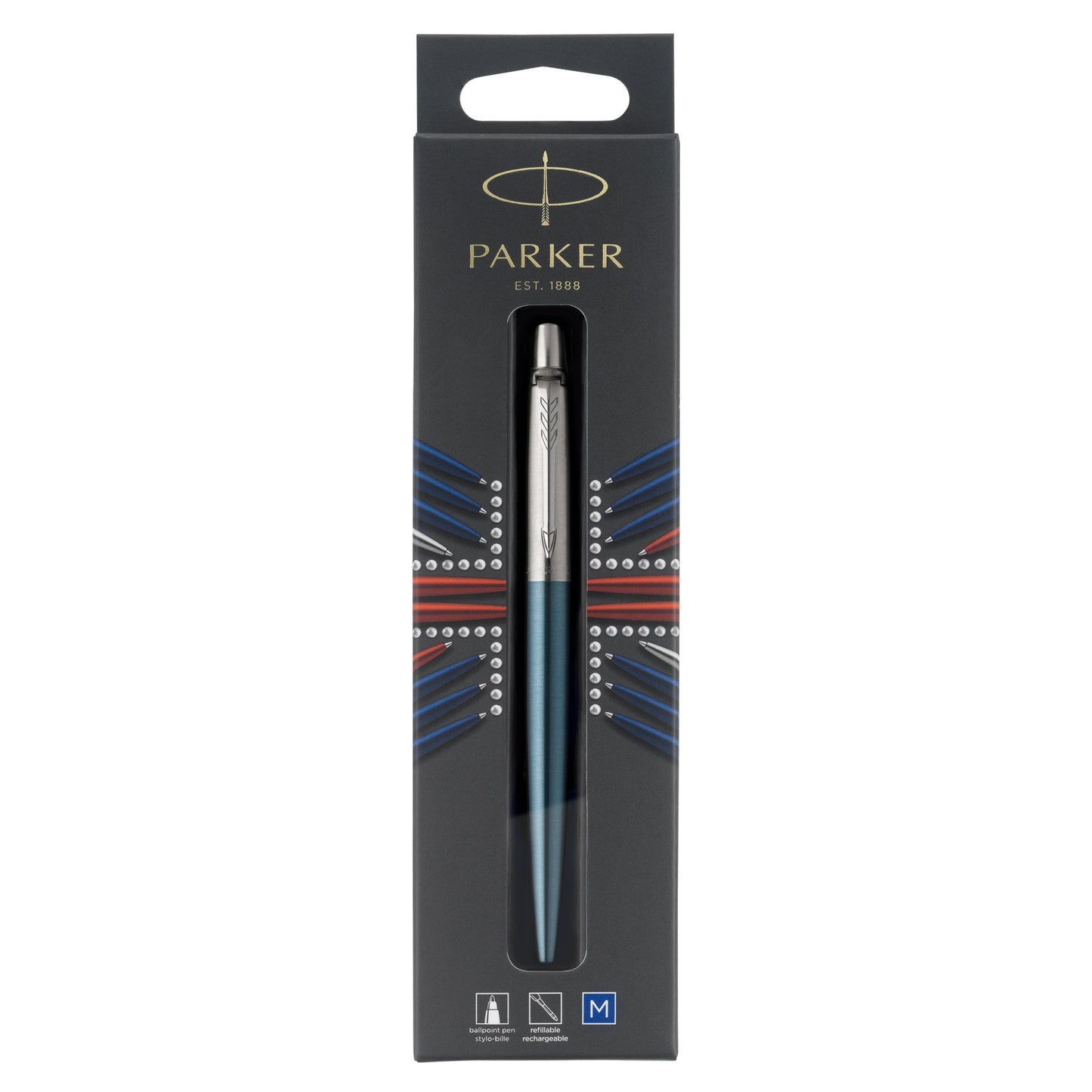Parker Jotter Waterloo Blue Chrome Trim Ballpoint Pen
